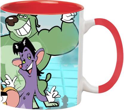 ARTBUG Pakdam Pakdai Cartoon -2045-Red Ceramic Coffee Mug Price in India -  Buy ARTBUG Pakdam Pakdai Cartoon -2045-Red Ceramic Coffee Mug online at  