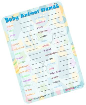 PartyStuff Animals Theme Paper Games - Animal Baby Names (12 Cards) Price  in India - Buy PartyStuff Animals Theme Paper Games - Animal Baby Names (12  Cards) online at 