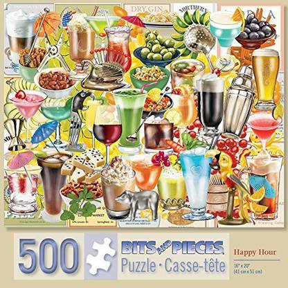 Bits And Pieces 500 Piece Jigsaw Puzzle For Adults Happy Hour 500 Pc Cocktails Collage Jigsaw By Artist Rosiland Solomon 500 Piece Jigsaw Puzzle For Adults Happy Hour