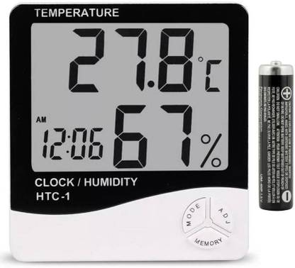 sellrider electronic digital htc clock high accuracy lcd display thermometer hygrometer indoor electronic temr humidity meter clock digital room wall