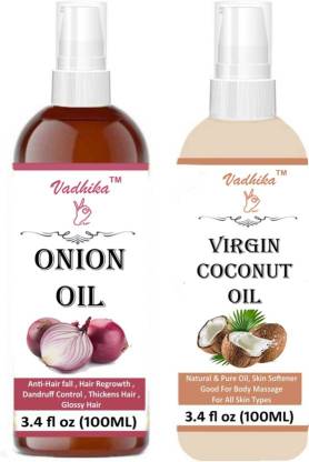 Vadhika 100% Organic Onion Oil And Virgin Coconut Oil-For Hair Growth, Hair  Massage And Hair Treatment Oil-(100ML) Hair Oil-(200ml) Hair Oil (200 ml)  Hair Oil - Price in India, Buy Vadhika 100%