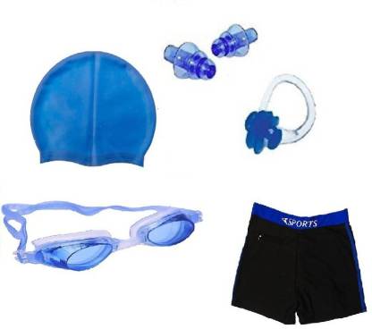 Kamni Sports SWIMMING COMBO SET (CAP ,GOOGLES ,EAR PLUGS ,TRUNKS ) CB-13 Swimming Kit