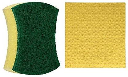 SCOTCH BRITE Scrub Sponge Large (Pack of 2) and Sponge Wipe Large (Pack of 3) Sponge Wipe, Scrub Sponge  (Large, Pack of 5)