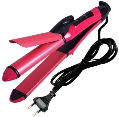 JMD 2in1 Professional Solid Smooth Ceramic Hair Curler Curling Iron Rod  Travel Hair Straightener Flat Hair Iron Instant Heat Up Salon Approved  Anti-Static Styling Roller 45W Hair Styler - JMD : 