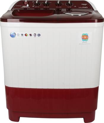 Lloyd 7.5 kg Semi Automatic Top Load White, Maroon (GLWMS75RDB)