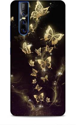 MAPPLE Back Cover for Vivo V15 Pro (Golden Butterfly)