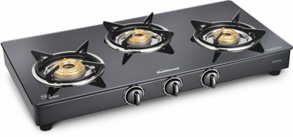 sunflame gas stove 3 burner auto ignition
