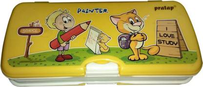  | Pratap WhiteBoard Cartoon Character Art Plastic Pencil Box -  Box