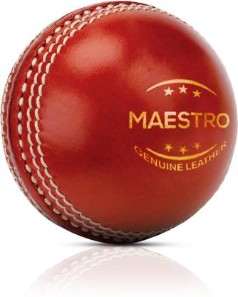 Adrenex by Flipkart Maestro 2 panel Red Cricket Leather ball  (Pack of 1, Red)