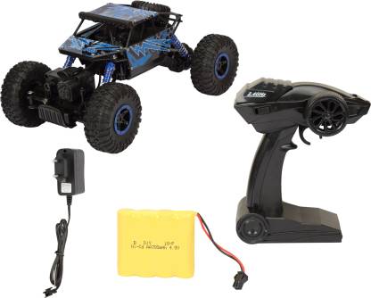 For 885/-(65% Off) Miss & Chief Rock Crawler rechargeable RC, 1:18, All Wheel Drive (Black, Blue) at Flipkart