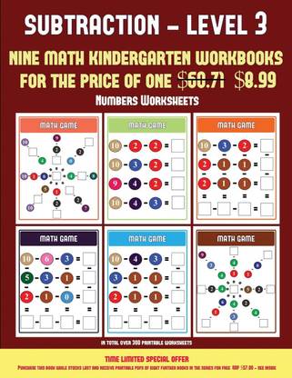 math books for preschool kindergarten subtraction taking away level 3 50 numbers worksheets kindergarten subtraction taking away level 3 buy math books for preschool kindergarten subtraction taking away level 3 50 numbers worksheets