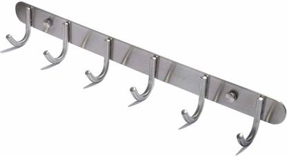 24x7emall Hook Rack Wall Mounted Heavy Duty Hook Rail With 6 Round Hooks Hook Rail Price In India Buy 24x7emall Hook Rack Wall Mounted Heavy Duty Hook Rail With 6 Round