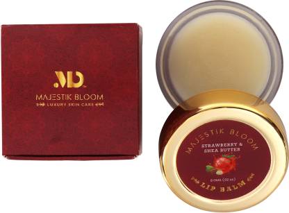 Majestik Bloom Strawberry & Shea Butter Lip Balm, 8g Strawberry Flavour