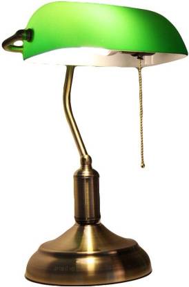 Table Lamp, Antique Green Glass Lamp Shade