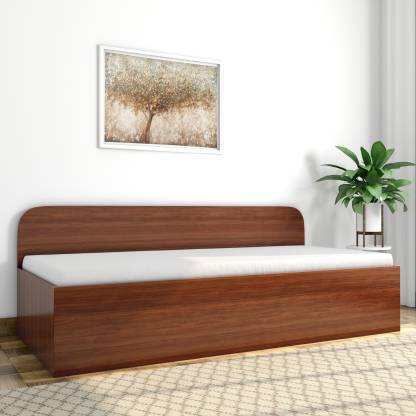 Walnut Finish Diwan Engineered Wood Single Box Bed – GODREJ INTERIO