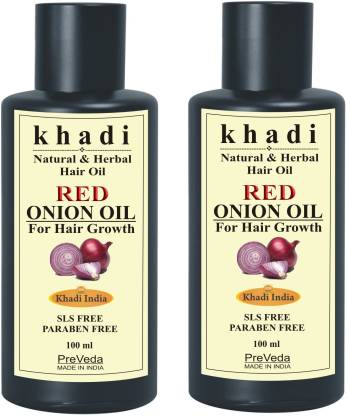 PreVeda Khadi Red Onion fast hair regrowth Oil with best natural oils for  anti-hair fall Hair Oil - Price in India, Buy PreVeda Khadi Red Onion fast hair  regrowth Oil with best