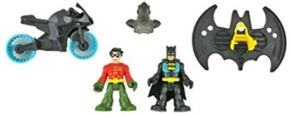 Fisher Price Imaginext Super Friends Batcave Playset motorcycle Batman & Robin 