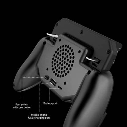 BUY SURETY Best Collection SR Pubg Gamepad Controller Pubg Mobile Trigger Phone Game Pad Fan with 2000mAh Inbuilt Power Bank Gamepad trigger Controller || Metal L 1 R 1 Shooter Trigger || Rechargeable Mobile Phone Gamepad || Fire Button || Cooling Fan for all Smartphone USB Gamepad