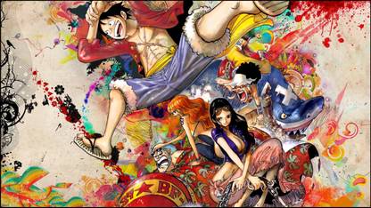 Anime Franky One Piece Nami One Piece Nico Robin One Piece Strawhat Pirates Usopp Wall Wall Poster Print On Art Paper 13x19 Inches Paper Print Art Paintings Posters In India