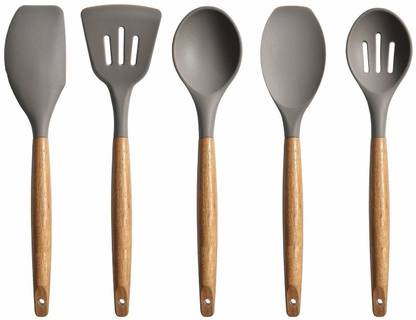 Ramkuwar Silicone Spatula Set 5 Piece 500ºf Heat Resistant Baking Spoon Spatula Seamless One Piece Design