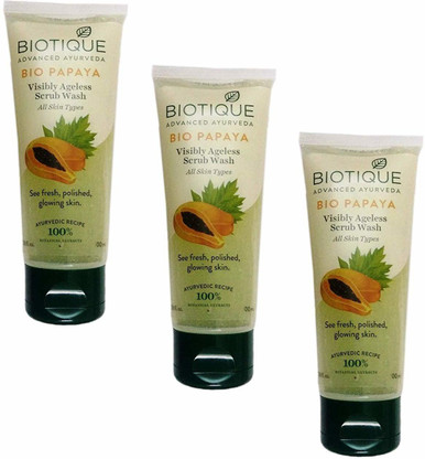 bio papaya scrub face wash