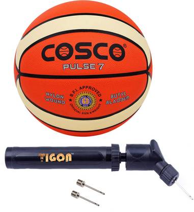 Cosco Pulse Basketball With Dual Action Ball Pump Basketball - Size: 6