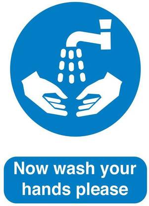 R PRINT Now wash your hands please Sign Board Self Adhesive ...