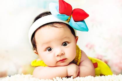 Cute Baby Girl Poster | Poster for pregnant women | New born baby poster |  HD poster for room decor (12x18-Inch, 300GSM Thick Paper, Gloss Laminated)  Paper Print - Children, Decorative posters