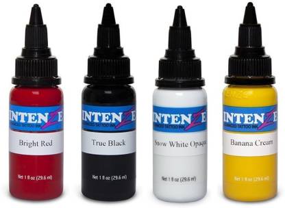 Intenze Bright Red, True Black,Snow White Opaque,Banana Cream Tattoo Ink  Price in India - Buy Intenze Bright Red, True Black,Snow White  Opaque,Banana Cream Tattoo Ink online at 