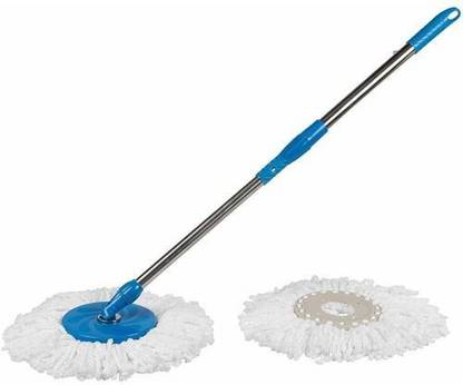 ESCHEW â¢Universal Magic Mop 360 Degree Rotating Mop stick , Mop Rod With 2 MicroFibre Refill Cleaning Wipe