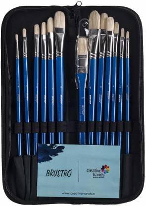  | BRuSTRO Artists Hog Hair Brushes for Oil and Acrylic Paint -