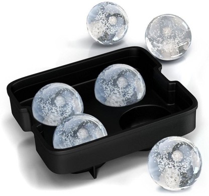 Details about   Black Round Silicon Ice Cube Ball Maker Tray 6/8 Large Sphere Molds Bar New 