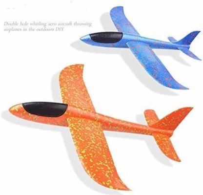 Random Color Assiduousic Glider Planes For Kids Hand Throwing DIY Assembled Airplane Construction Kits Foam Hand Throwing Aircraft Technology Airplanes & Jets For Children Toys Gift 