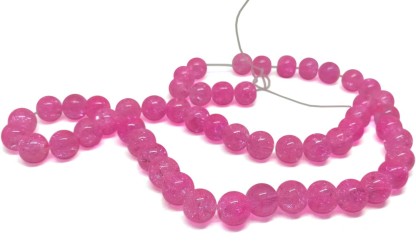 50 x Pink & Purple Crackle Glass Beads K2020-10mm 