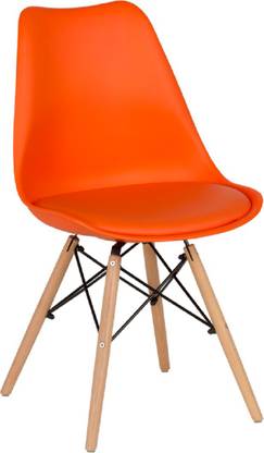 Finch Fox Eames Replica Nordan Dsw Stylish Modern Furniture Plastic Chairs With Cushion For Cafeteria Seating Dining Chair Side Chair Kitchen Restaurants Hotels Orange Color Plastic Dining Chair Price In India Buy Finch Fox Eames