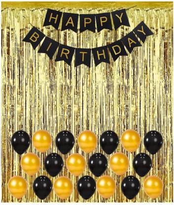 Bash N Splash Black & Gold Happy Birthday Party Decoration Pack Price in  India - Buy Bash N Splash Black & Gold Happy Birthday Party Decoration Pack  online at 