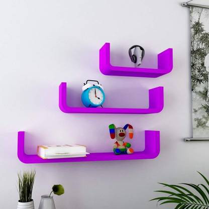 Crafts Store Center U Shape Mdf Floating Wall Shelves For Decoration And Living Room Furniture Standard