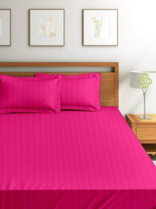 AVI 300 TC Cotton Single Striped Fitted (Elastic) Bedsheet