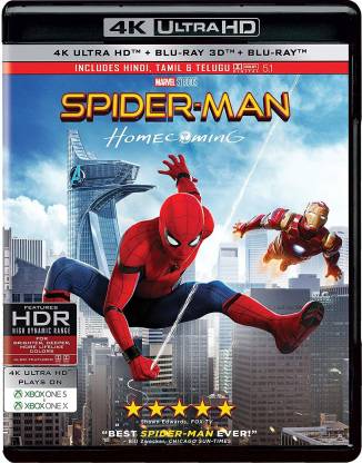 Spider-Man: Homecoming (4K UHD + Blu-ray 3D + Blu-ray) (3-Disc) Price in  India - Buy Spider-Man: Homecoming (4K UHD + Blu-ray 3D + Blu-ray) (3-Disc)  online at 