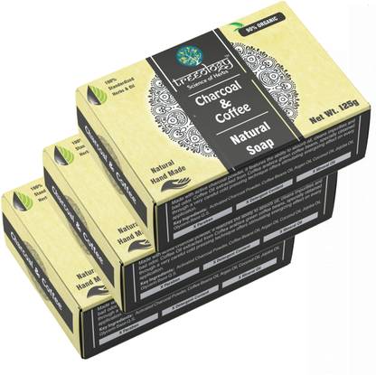 Treeology Charcoal & Coffe Hand Made Soap Pack of 3