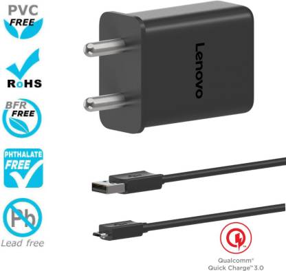 Lenovo Mobile Qualcomm Certified Quick Charger 3 A with Detachable Cable