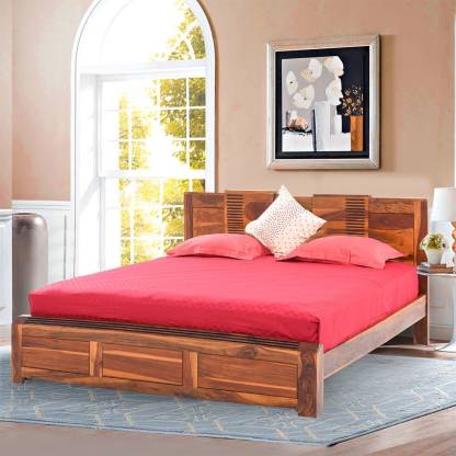 Best Design Brown Color Sheesham Wood Solid Wood King Bed – RoyalOak