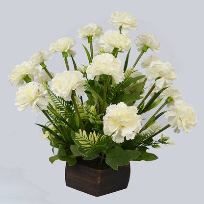 Fancymart Carnation Flowers White Carnations Artificial Flower With Pot Price In India Buy Fancymart Carnation Flowers White Carnations Artificial Flower With Pot Online At Flipkart Com