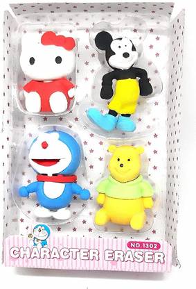 | QRIYANT Cartoon Character Multi Color Erasers for Kids (Pack of 4 PCS) Non-Toxic Eraser - Eraser | QRIYANT Cartoon Character Multi Color Erasers for Kids (Pack of 4 PCS) Non-Toxic Eraser - Eraser