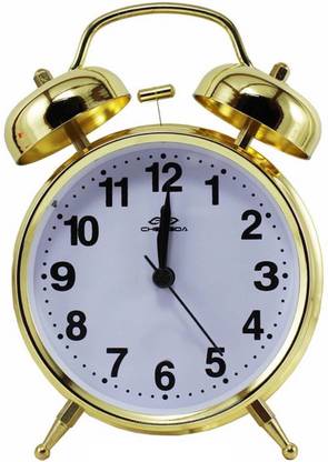Auslese Og Round Alarm Clock Twin Loud Bell Gold 16cm 12 Cm 6 In India Auslese Og Round Alarm Clock Twin, Loud Bell Alarm Clock