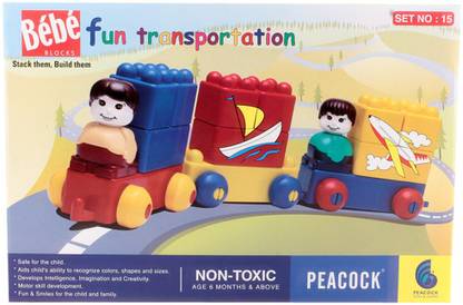 Peacock Bebe Blocks Set 15 Train Blocks By Party Shopping Bebe Blocks Set 15 Train Blocks By Party Shopping Buy Bebe Blocks 15 Toys In India Shop For Peacock Products In India Flipkart Com