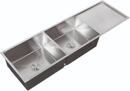 JNS Reputed Double Bowl With Drainboard Kitchen Sink 54x18x10 ...
