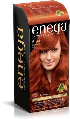 enega Cream hair color (100 ml/each) superior quality with Argan Oil & Green Tea extract NO AMMONIA Cream FORMULA smooth care for your precious hair! COPPER RED 5.64 (Pack of 1) , COPPER RED 5.64