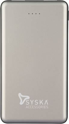 Syska 10000 mAh Power Bank (P1018B-SL, Power Shell 100) (Silver, Lithium Polymer) thumbnail