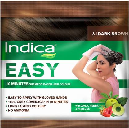 Indica Easy Do-It-Yourself 10 Minutes Hair Color Shampoo (Dark Brown) , Dark  Brown 3 - Price in India, Buy Indica Easy Do-It-Yourself 10 Minutes Hair  Color Shampoo (Dark Brown) , Dark Brown